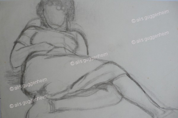 Frauengestalt liegend