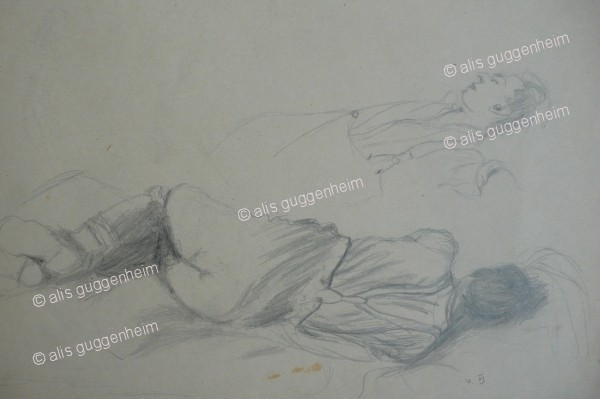 Studie weibliche liegende Gestalt
