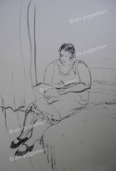 Weibliche Gestalt lesend