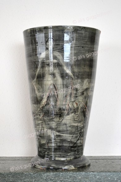 Vase mit Badende und Kind