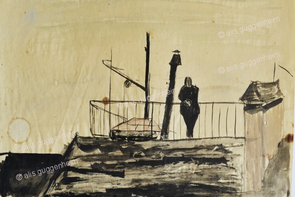 Mann auf Dachterrasse