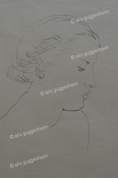 Frauenkopf im Profil