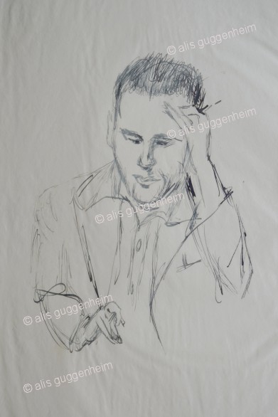 Porträt Mann Hand an der Stirn