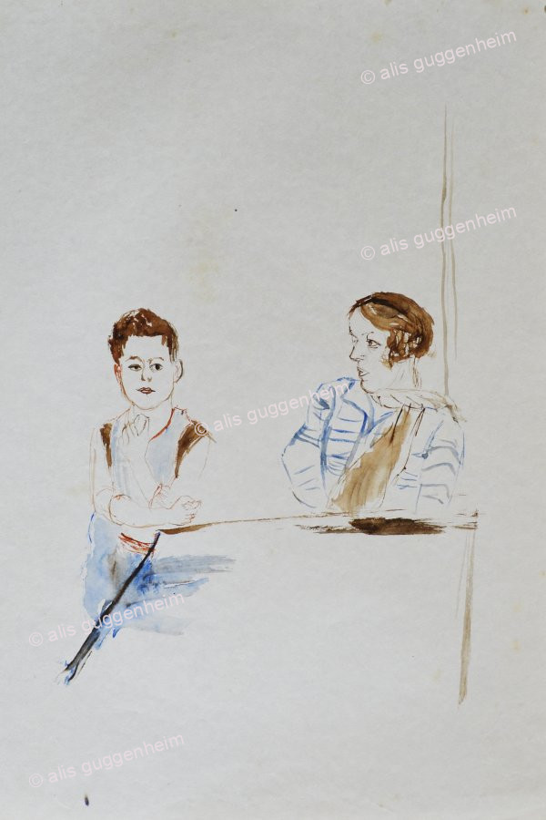 Mutter und Sohn am Tisch