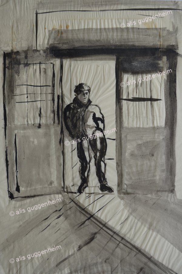 Franz im Atelier stehend