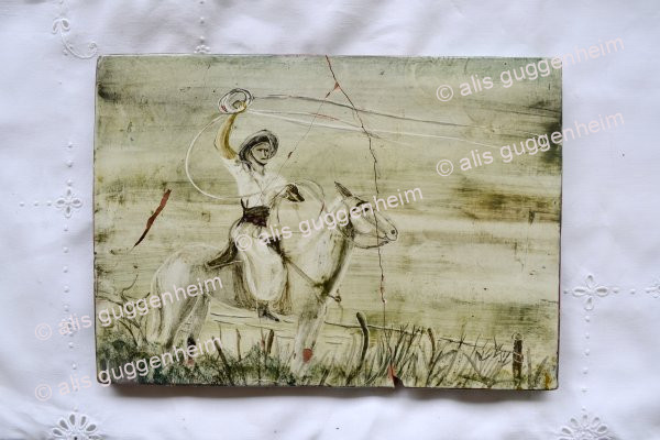 Reiter schwingt Lasso