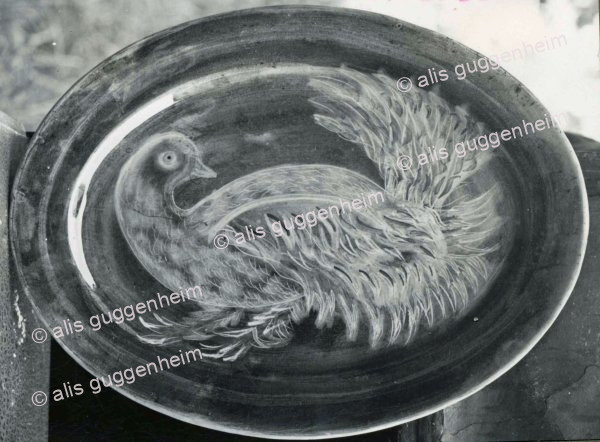 Teller mit Vogel